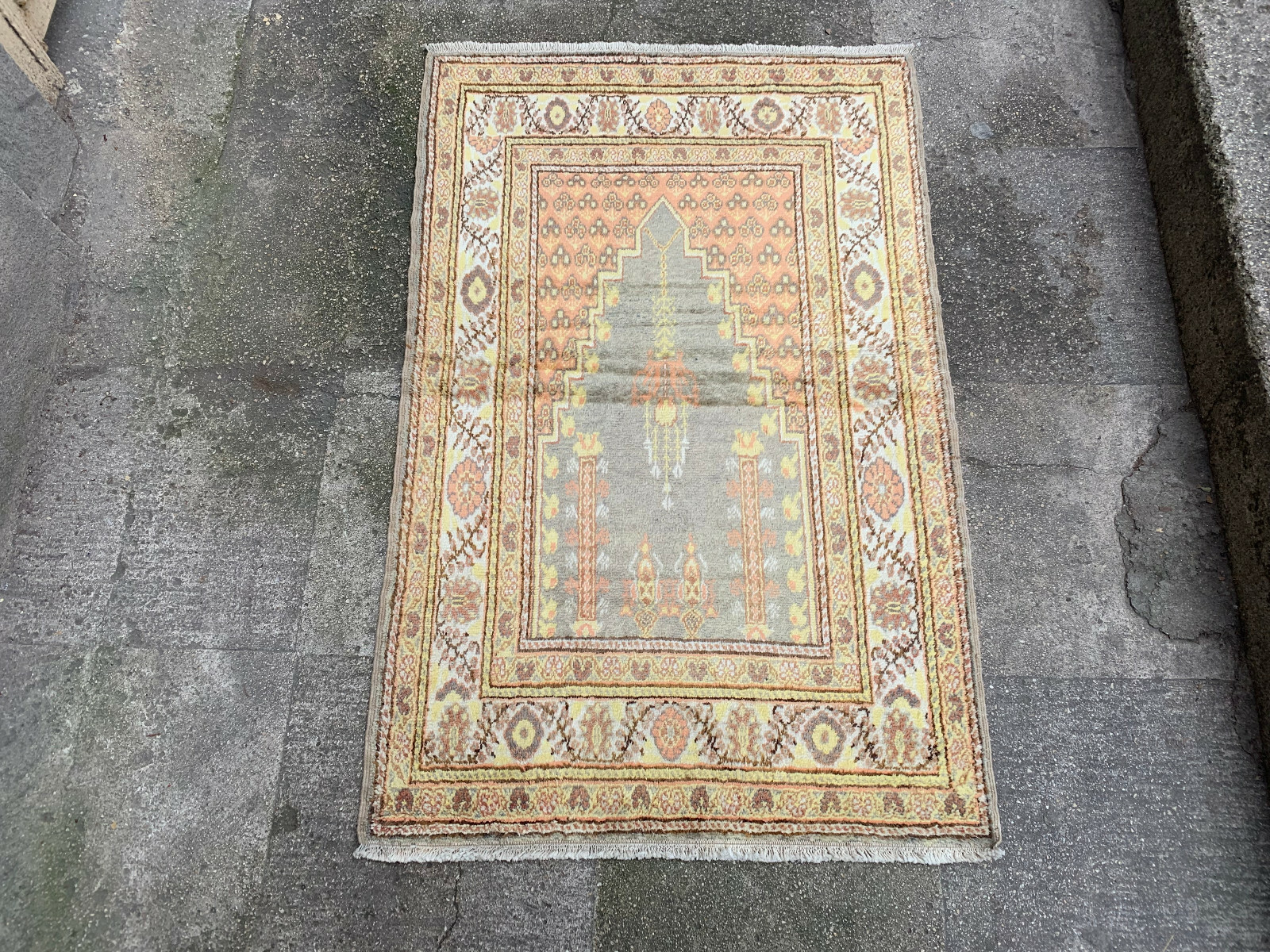 2'11'' x 4'8'' Vintage Natural Rug Village Rug Handmade Carpet.SKU:F944 gallery