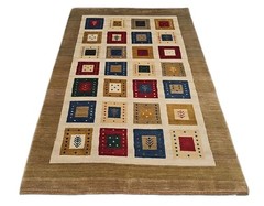 Hand-knoted 100% Wool Gabeh Caucasian Multicolor Azerbaijan 3’11″×5’10’ Fine Rug