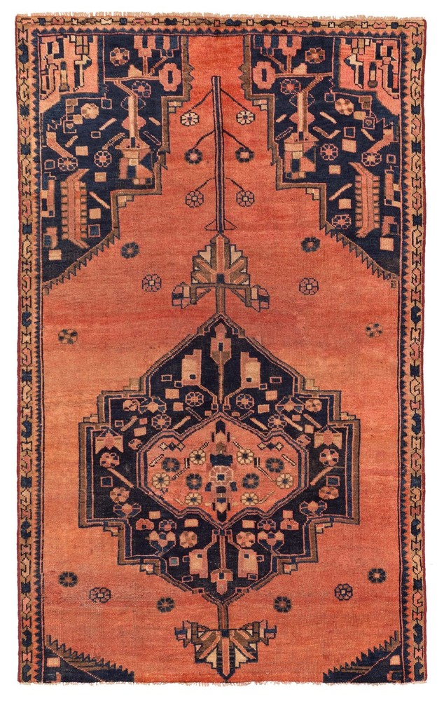 Traditional Vintage Hand-Knotted Area Rug 4'6" x 7'6" Oriental Wool Carpet