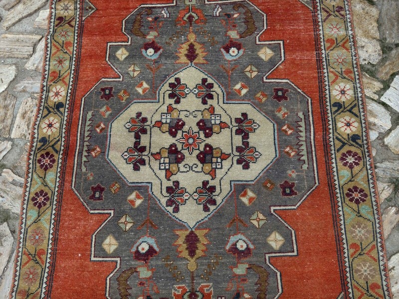Hand-Knotted Vintage Area Rug 4x8 Pale Orange Wool Traditional Carpet Anatolian gallery