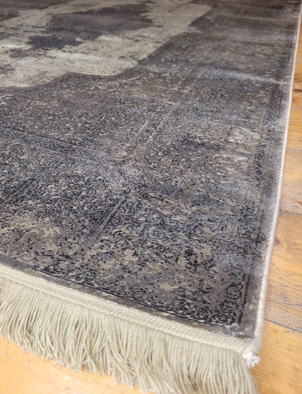 Gray Silk Rug, Modal Silk Rug, Modern, Turkish Silk Rug 47"x71", 120x180cm gallery