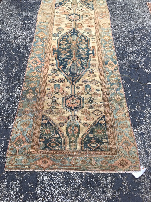 Antique Oriental Rug - 3x16 handmade - wool gallery