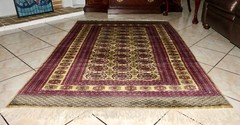 Antique GOLD BOKHARA Afghan Turkoman Tekke Tribal Hand Knotted Rug 6.8×4.4
