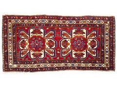 Hand-Knotted Farmhouse Wool 2X4 ft Oriental Rug Tribal Geometric Design Carpet