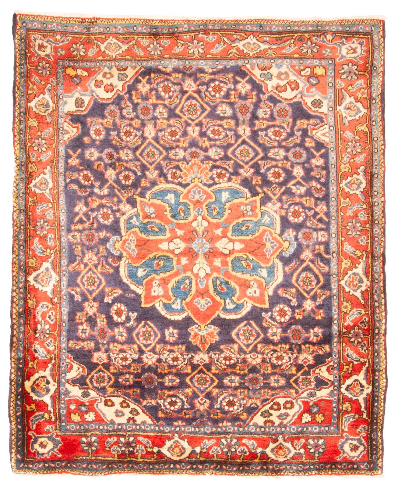 Traditional Vintage Hand-Knotted Area Rug 3'8" x 4'6" Oriental Wool Carpet gallery