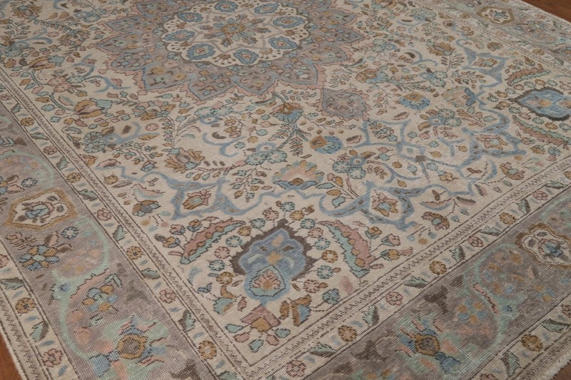 Vintage Wool Medallion Tebriz Area Rug 8x12 Traditional Hand-made Room Size Rug gallery