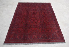 4’2 x 5’11 Handmade vintage afghan turkmen khal muhammadi rug, Afghan wool rug
