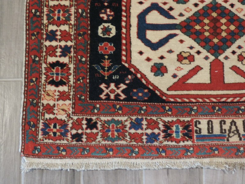 3x5ft. Handmade Azerbaijan Caucasian Shirvan Signed Wool Rug gallery