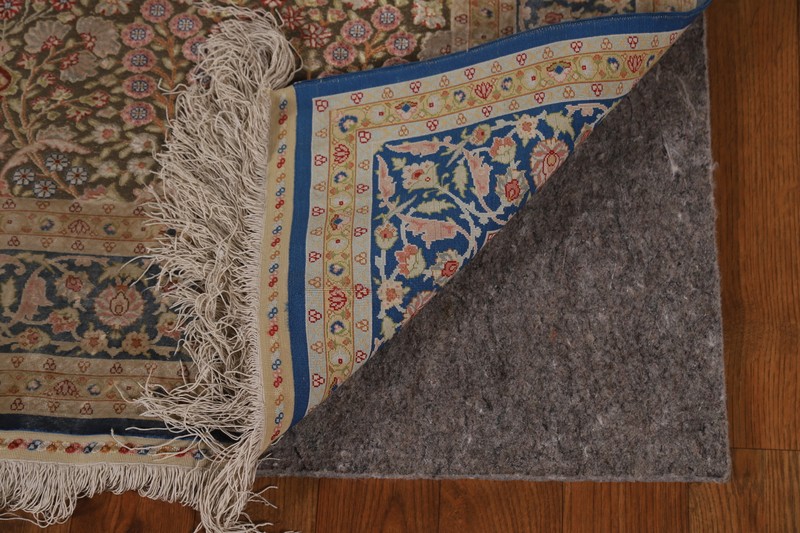 Pre-1900 Silk/ Silver Traditional Floral Hand-made Vegetable Dye Antiqu Rug 4x6 gallery