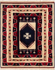 Vintage Hand-Knotted Area Rug 6’7″ x 8’0″ Traditional Oriental Wool Carpet
