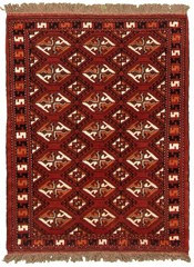 Vintage Traditional Hand-Knotted Area Rug 3’5″ x 4’7″ Oriental Wool Carpet