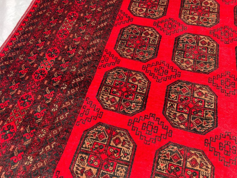 8 x 11 Turkoman Rug – Afghan Elephant Foot Wool Tribal Carpet, Geometric pattern gallery