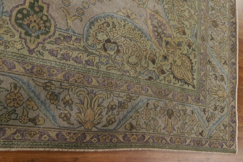 Floral Gray Overdyed Traditional Area Rug 10x13 Evenly Low Pile Handmade gallery