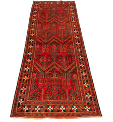 Afghan Baluchi Rug 3’9 x 9’8 ft – Persian Style Vintage Tribal Wool Runner Rug