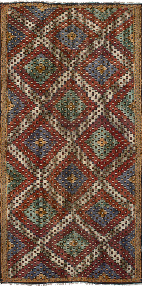 Vintage Hand Woven Area Rug 4'10" x 12'2" Traditional Wool Oriental Carpet