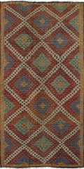 Vintage Hand Woven Area Rug 4’10” x 12’2″ Traditional Wool Oriental Carpet