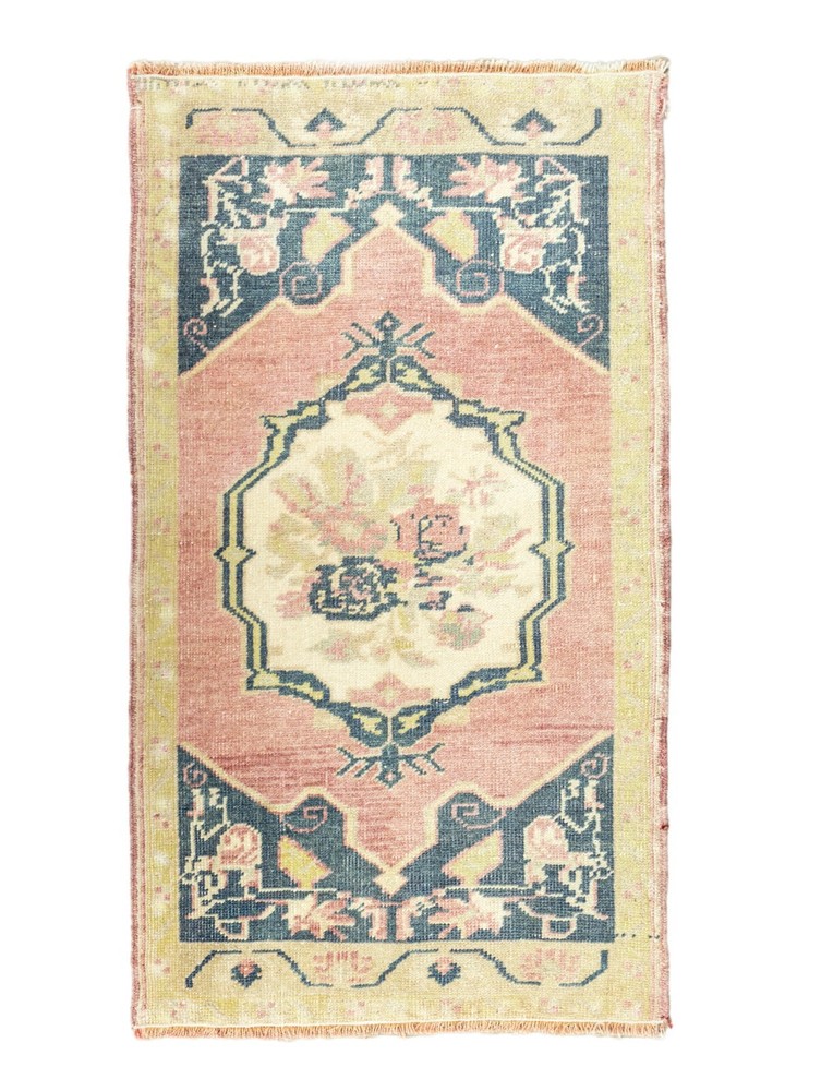 Eco Friendly Stylish Bath, Floor Mat-Hand Knotted Oushak Turkish Rug-1.9x3.1 ft