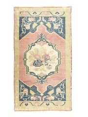 Eco Friendly Stylish Bath, Floor Mat-Hand Knotted Oushak Turkish Rug-1.9×3.1 ft