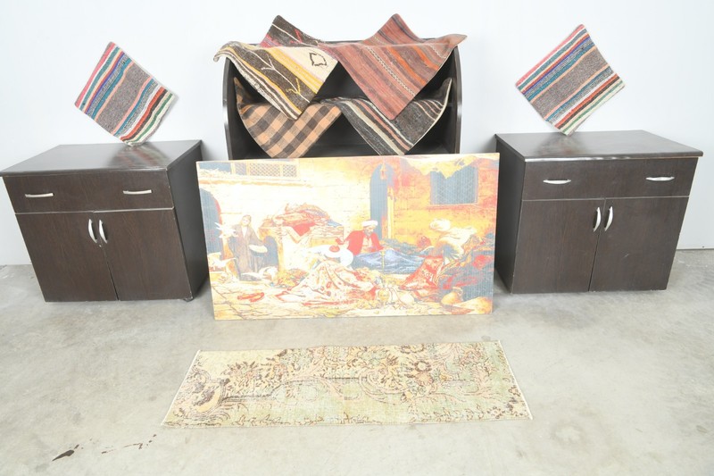 1x4 Turkish Slim Rug Hand-Knotted Door Mat Vintage Small Runner Mini Carpet,962 gallery