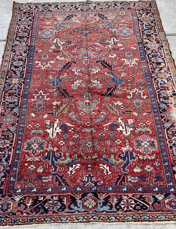 7.3 ft. X 10.6 ft. FINE ANTIQUE OLD DECORATIVE HANDMADE HERIZ SERAPI CARPET RUG gallery