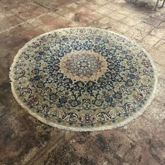 Wonderful Hand Knotted Round Oriental Carpet, Wool Full Pile Circa 1960s