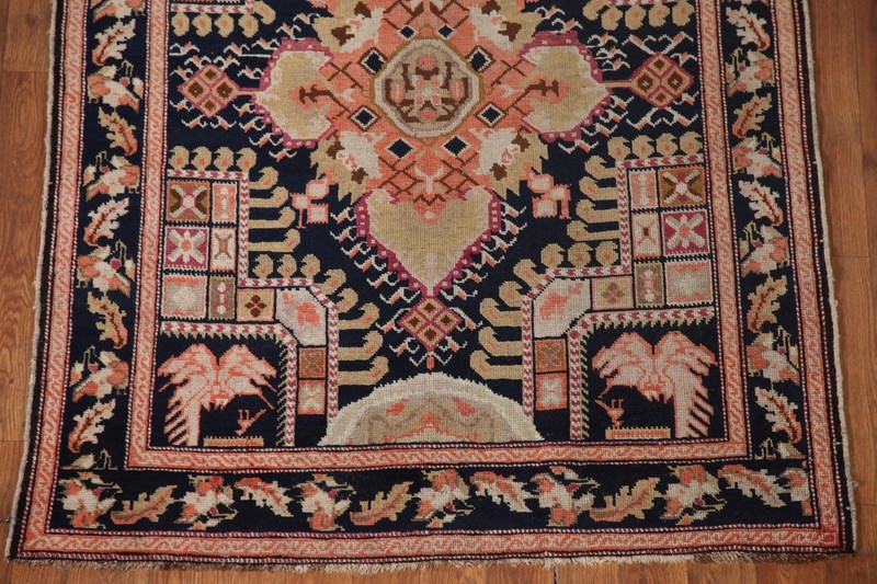 Pre-1900 Antique Russian Karabagh Vegetable Dye Handmade Long Runner Rug 4x19 ft gallery