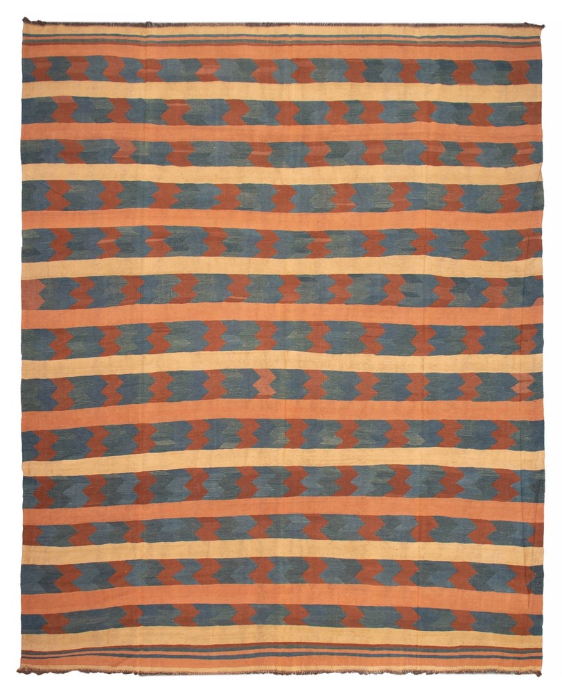Traditional Vintage Hand Woven Area Rug 12'10" x 16'3" Wool Oriental Carpet