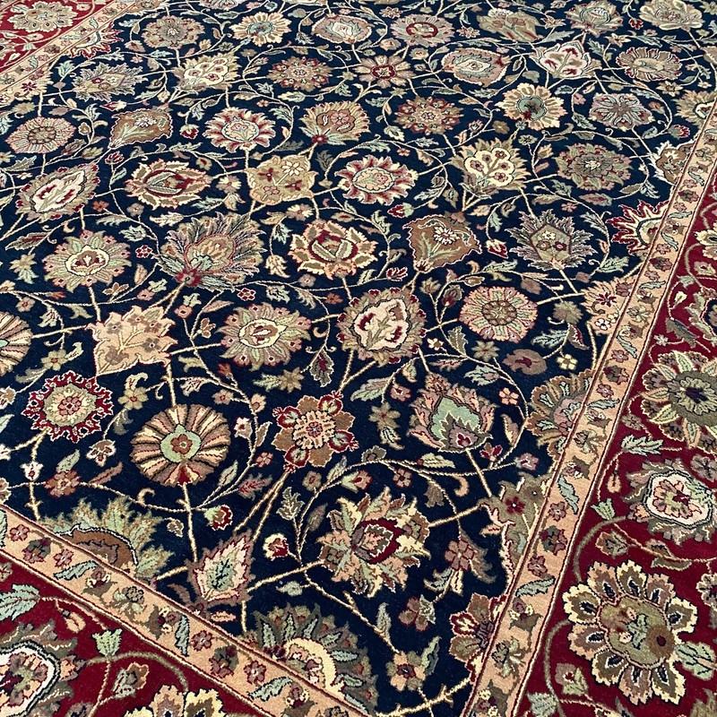 New Fine Quality Floral Oriental Rug Handmade in India, Thick Soft Pile, 9x12 gallery