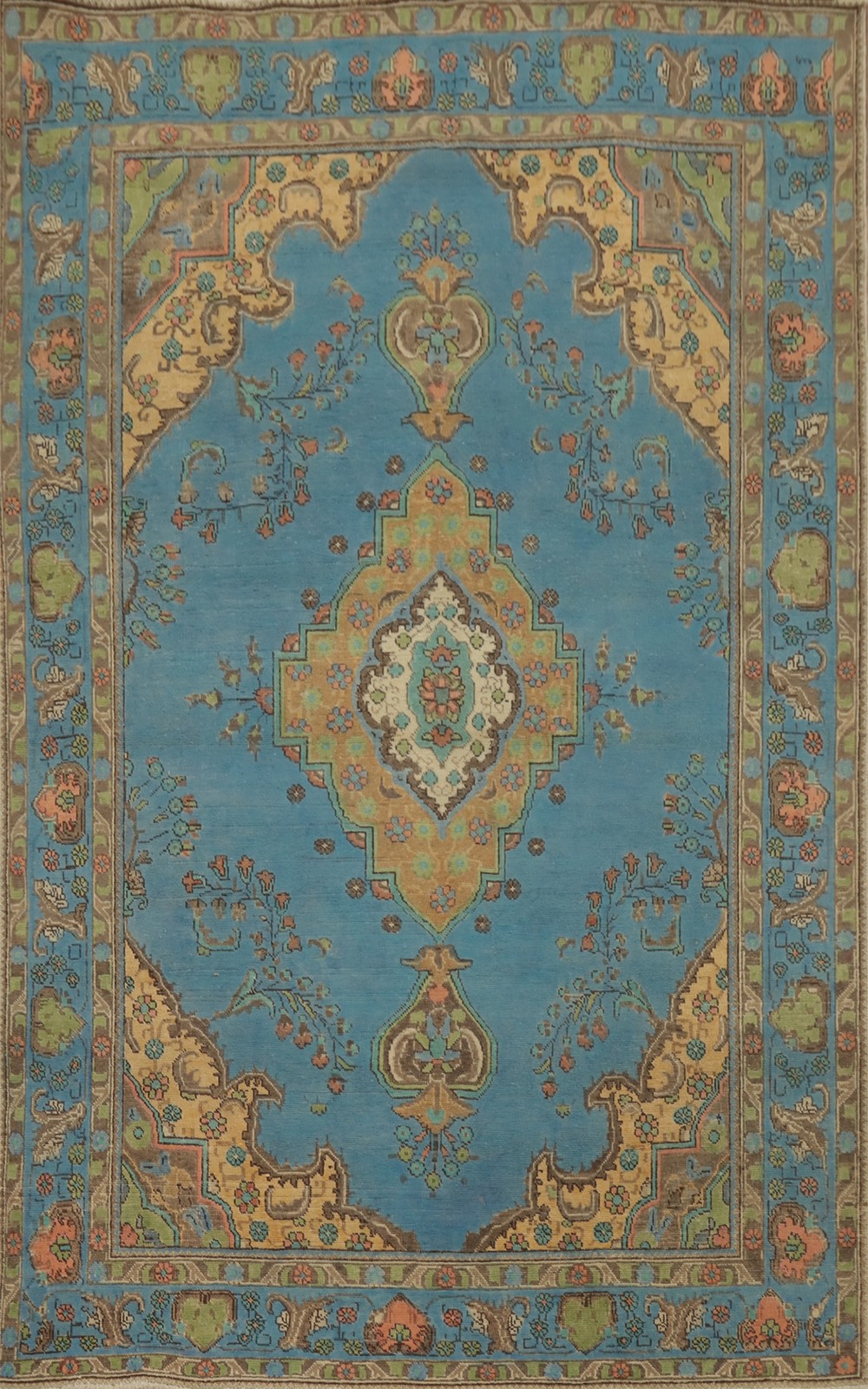 Handmade Vintage Over-Dyed Blue Traditional Living Room Area Rug 6x9 Wool Carpet gallery