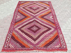 Turkish Kilim Wool Rug, Area Rugs, Handmade Floor Carpet, Large Teppich 67″X101″