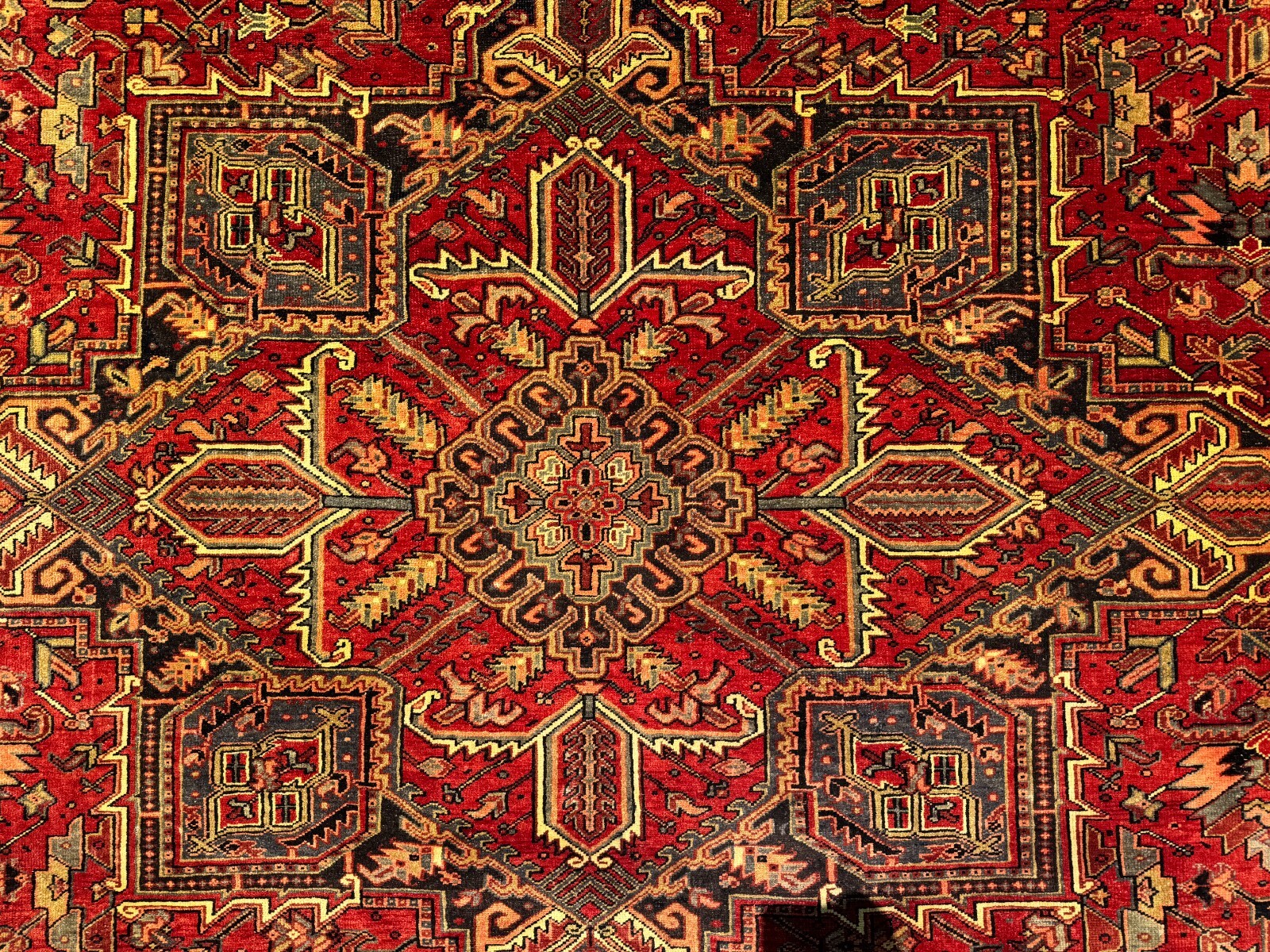 10x14 VINTAGE HERIZ RUG handmade wool oriental handwoven ANTIQUE geometric clean gallery