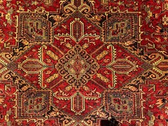 10×14 VINTAGE HERIZ RUG handmade wool oriental handwoven ANTIQUE geometric clean