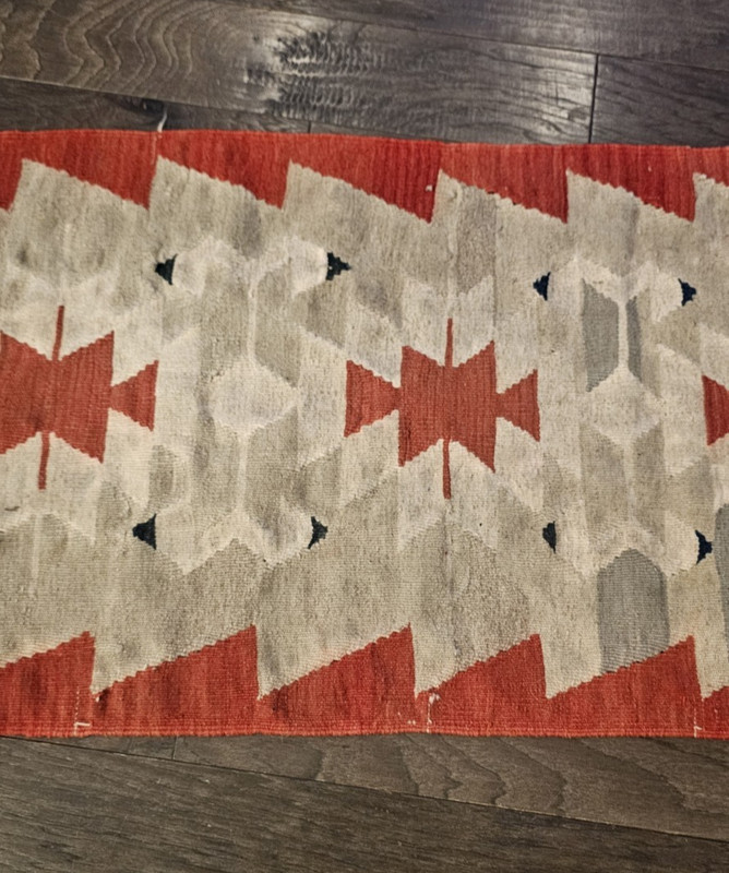 Vintage Turkish Kilim Style Navajo Rug Runner Red 63" X 45" Antique gallery