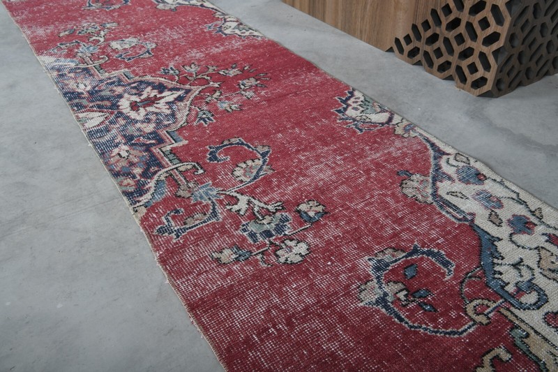 Oushak Runner Rugs Turkish Hand-Knotted Hallway Carpet Vintage Rug 2x9 ft 715 gallery