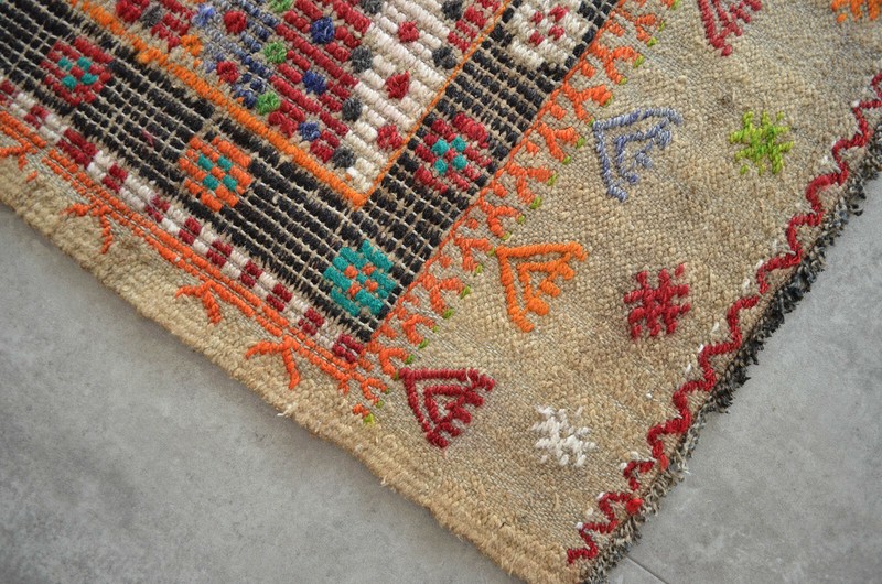6x8 Rug Turkish Flat Weave Rug Braided Cotton Kilim Vintage Oushak Rug 6'4x8'4" gallery