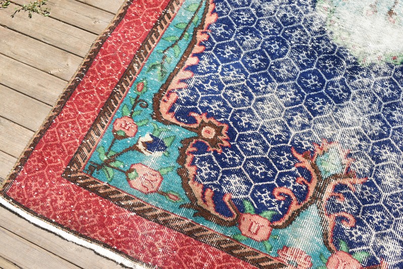 Turkish Rug 5x8 Handwoven Oushak Rug 161x269cm Natural Wool Carpet Muted Rug gallery