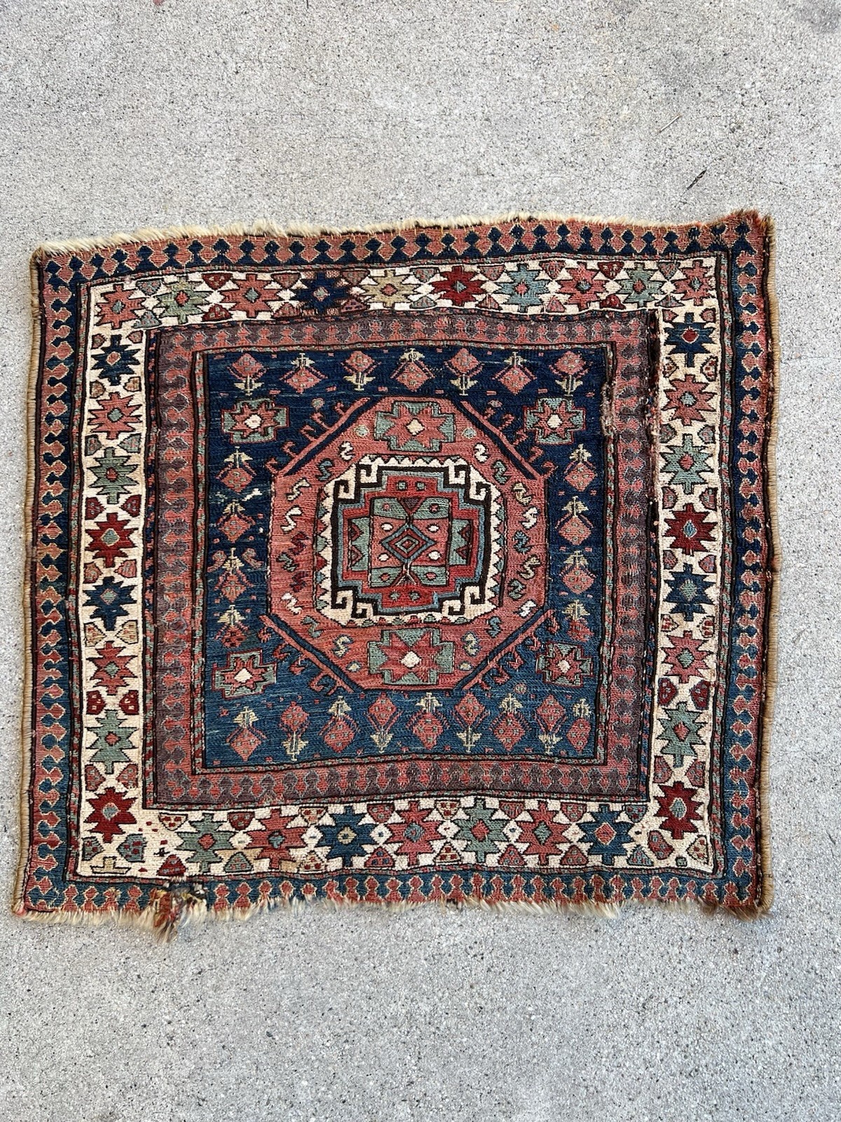 19 Century Antique Shahsevan Caucasian Moghan Soumak Bag Face gallery