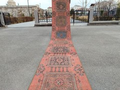 21 ft extra long runner rug stair hallway, Long runner Turkish Oushak vintage