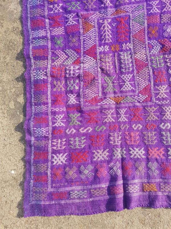 Vintage Handmade Traditional Beautiful Moroccan Kilim Floor Rug Carpet 133x87 cm gallery
