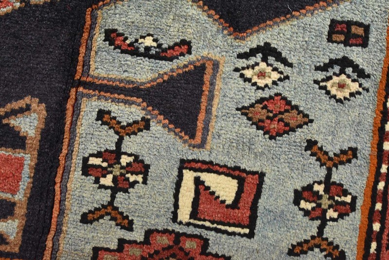 Vintage Tribal Oriental 4’5” x 6’8” Blue Wool Traditional Hand-Knotted Area Rug gallery