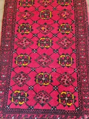 Vintage Red Medallion Hand Knotted Wool Rug