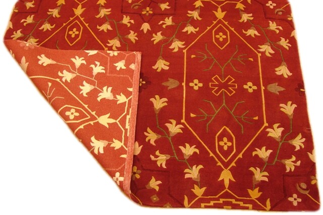 4x12' Vivid & Velvety Red Yak Wool High End Red Tibetan Wool & Silk Rug gallery