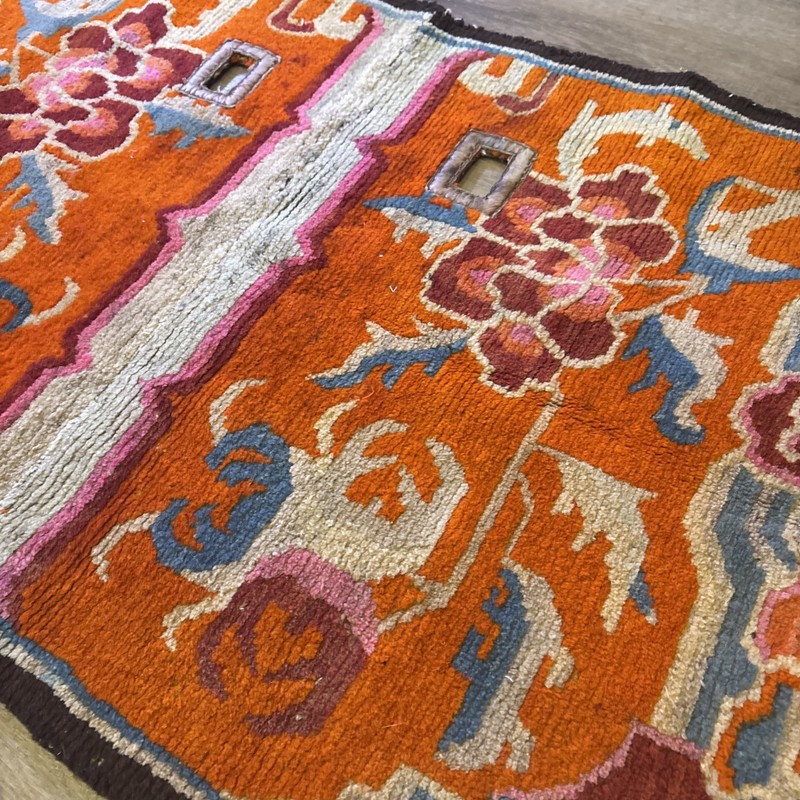 Late 1800’s Piece Hand Made TIBETAN HORSE SADDLE RUG Antique gallery