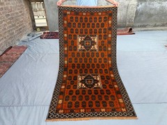 3’3 x 6’3 Vintage Afghan Hand Knotted Rug Geometric Tribal Wool Bedroom Carpet