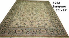 A Decorative Antique 10′ x 13′ European Rug Mahal Pattern”