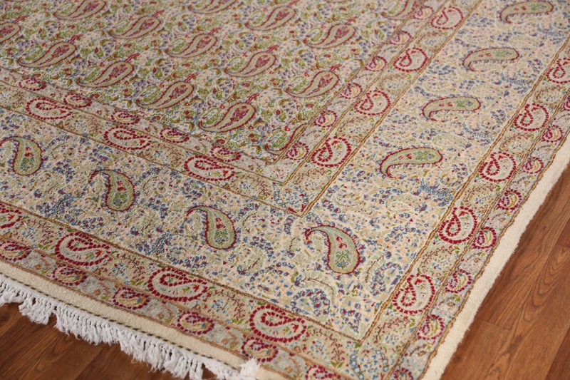 Vegetable Dye Signed Mood Ivory Wool Hand-knotted Dining Room Area Rug 10x13 gallery