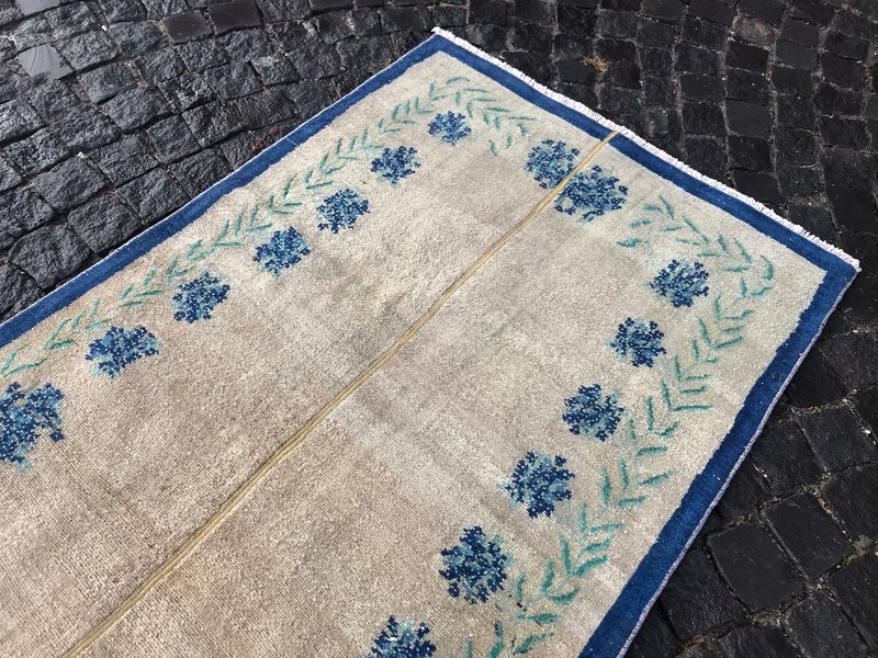 Turkish Antique rug Bohemian Area rug Oushak rug Vintage Rug Handmade Wool rug gallery