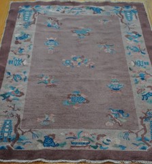 Lovely Antique Chinese Peking Hand Knotted Wool Oriental Rug 3’3″ x 4’10”