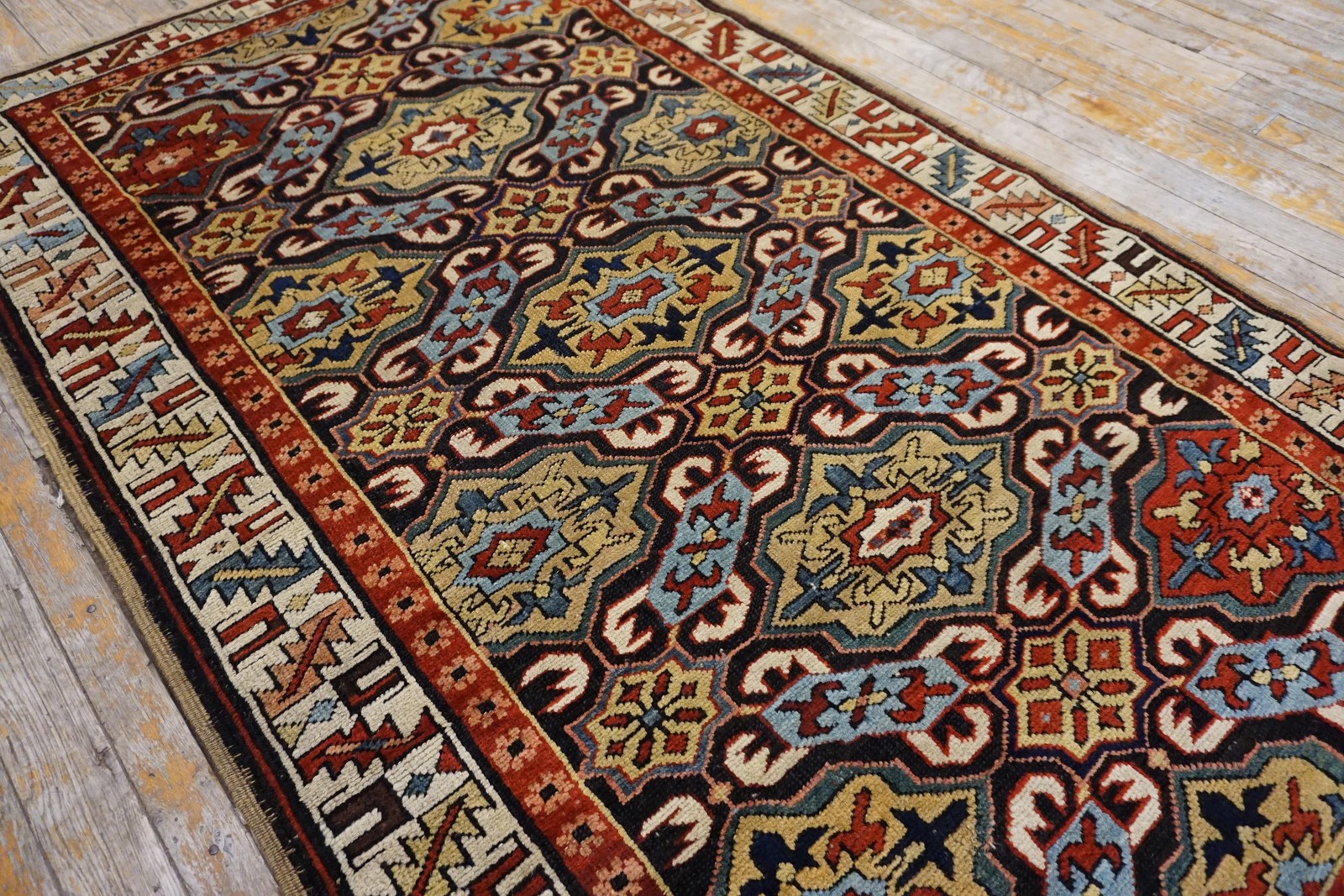 3'x5' Rare 19th Century Antique Caucasian Allover Tribal Geometric Kuba Rug gallery