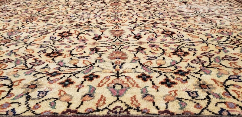Exquisite Cr1930-1939s Antique Wool Pile Floral Patterned Bunyan Rug 5x7ft gallery